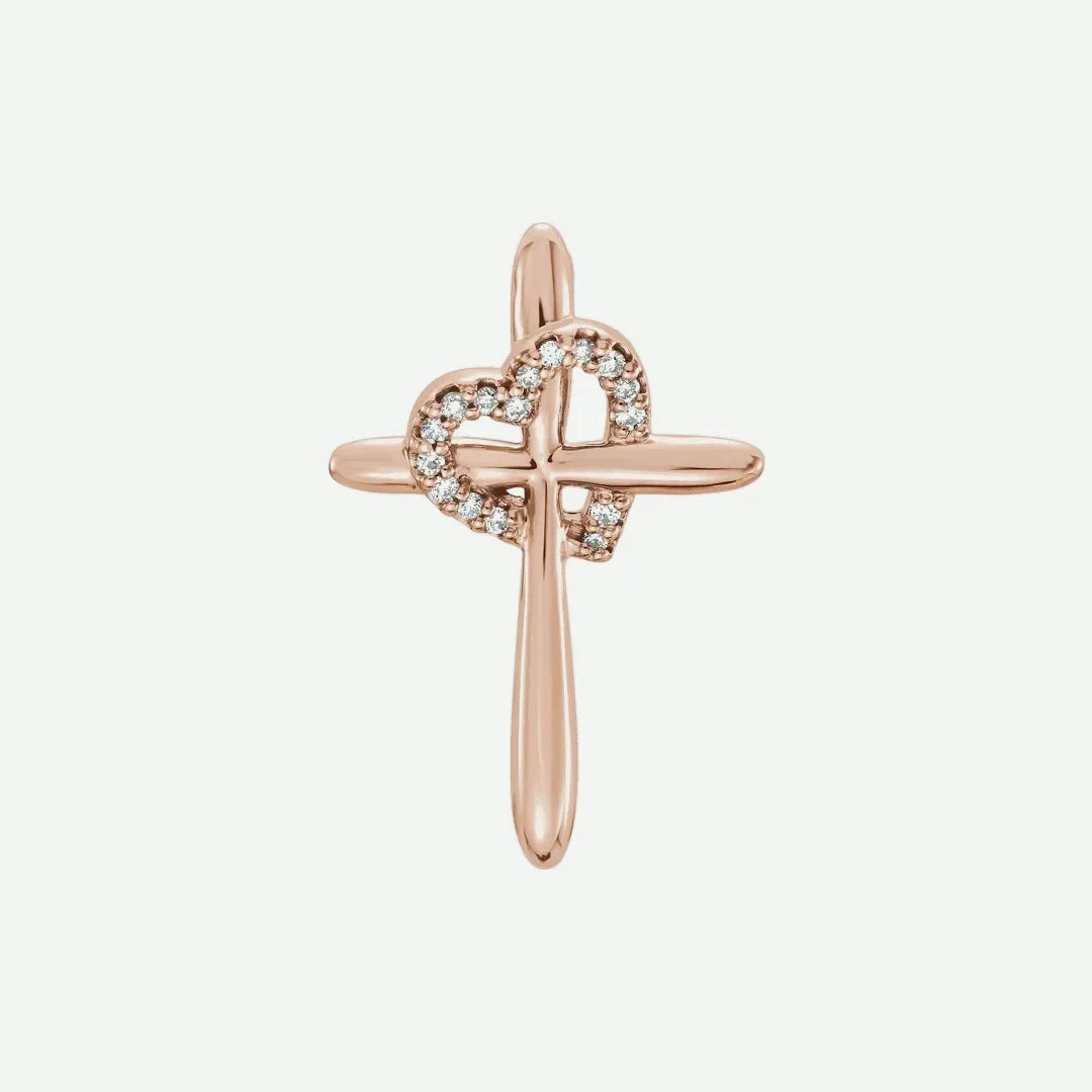 Front view of rose gold TRUE LOVE Christian Pendant For Women