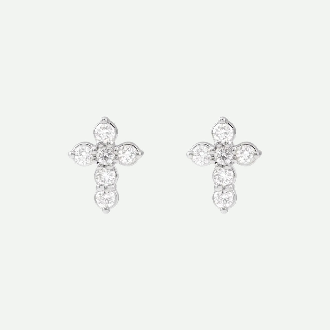 Front View of Sterling Silver DEVOTED Christian Earrings For Women
