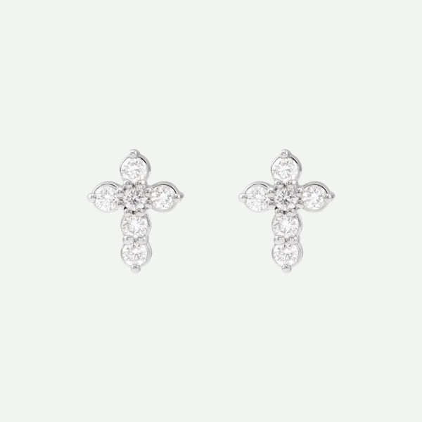 Front View of Sterling Silver DEVOTED Christian Earrings For Women