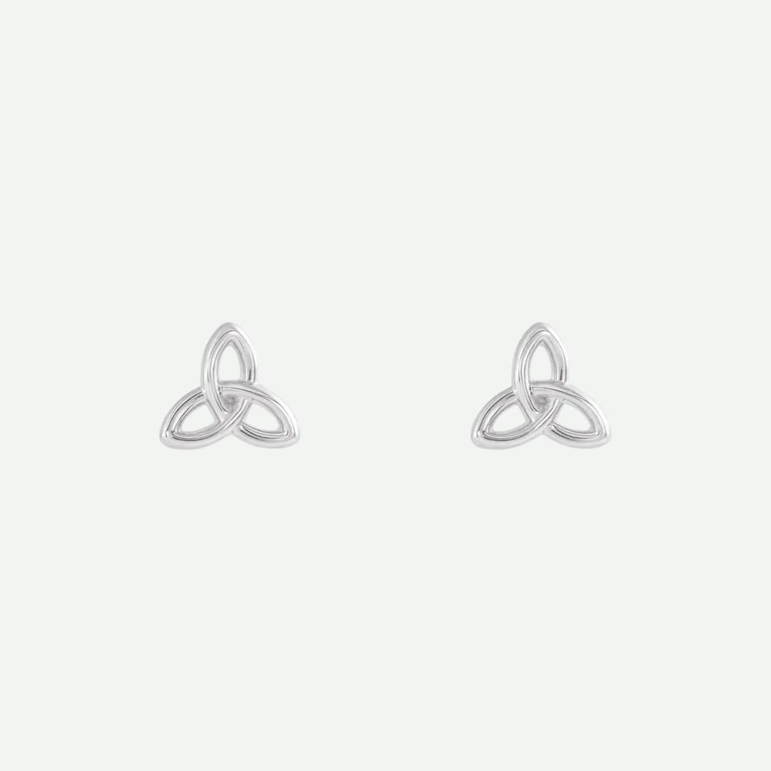 Front View Of Sterling Silver HARMONIE Christian Earrings For Women