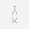 Sterling silver Ichthys Christian pendant for women – front view, faith-inspired necklace with fish symbol