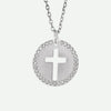 Front View of Sterling Silver PIERCED Christian Necklace For Women