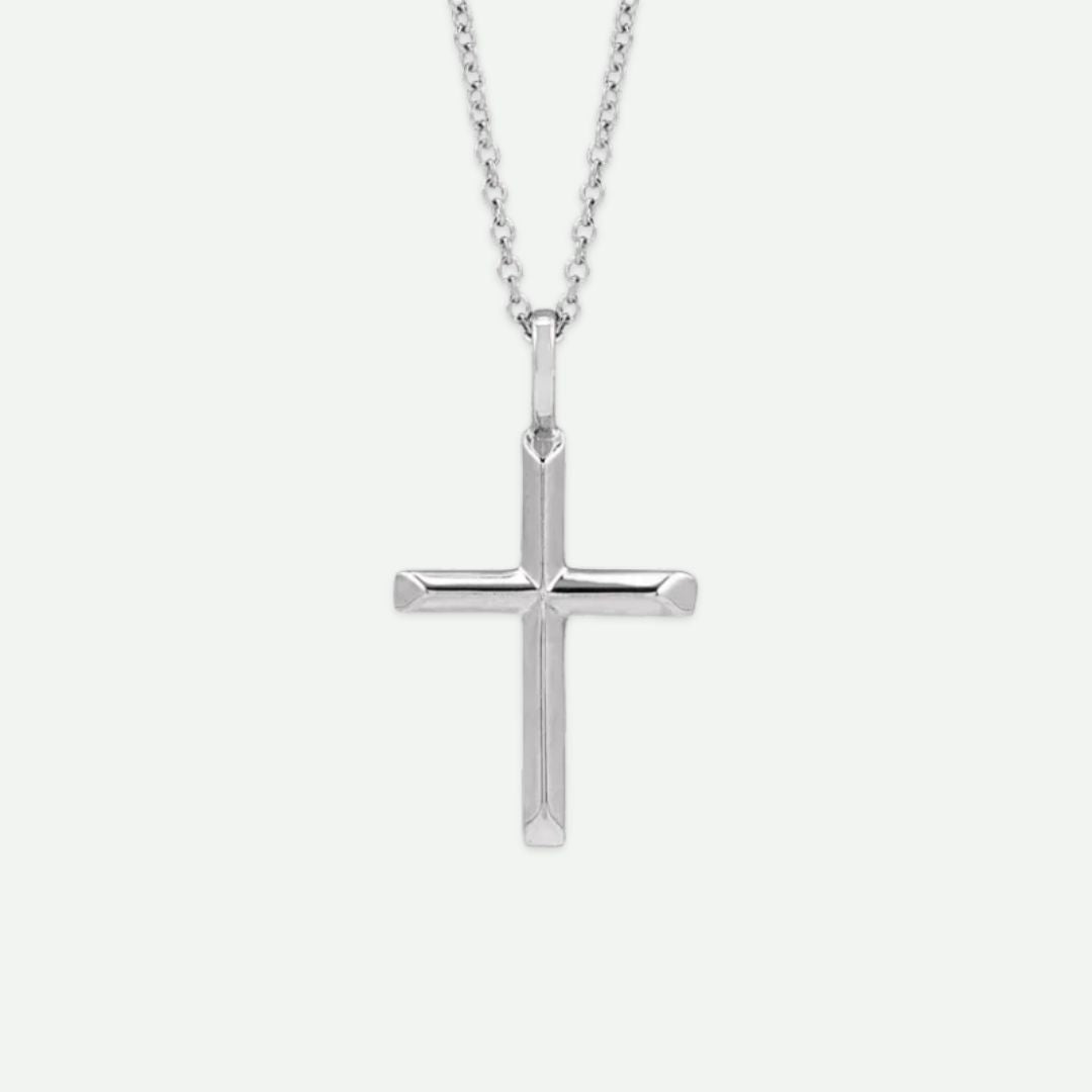 Front View of Sterling Silver PINNACLE Christian Necklace For Women