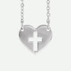 Front view of Sterling Silver PURE LOVE Christian Necklace 