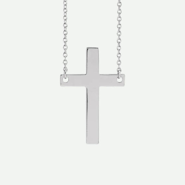 Front View Of Sterling Silver SIMPLICITÉ Christian Necklace For Women