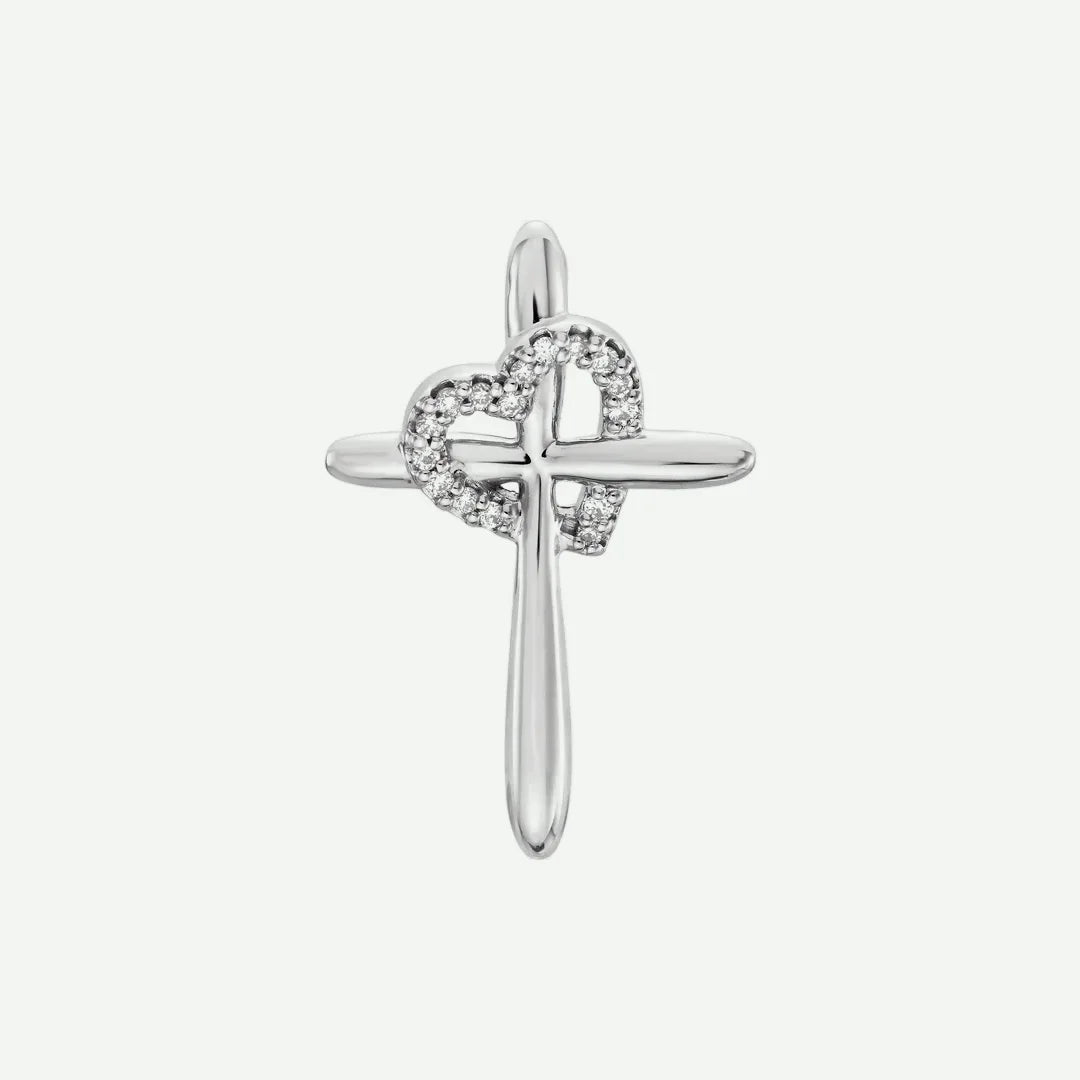 Front view of sterling silver TRUE LOVE Christian Pendant For Women