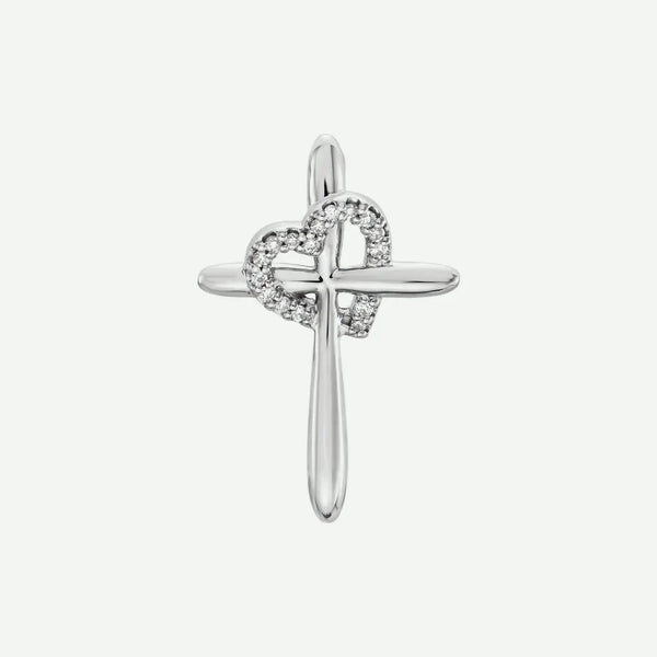 Front view of sterling silver TRUE LOVE Christian Pendant For Women