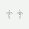 Front View of White Gold DEVOTED Christian Earrings For Women