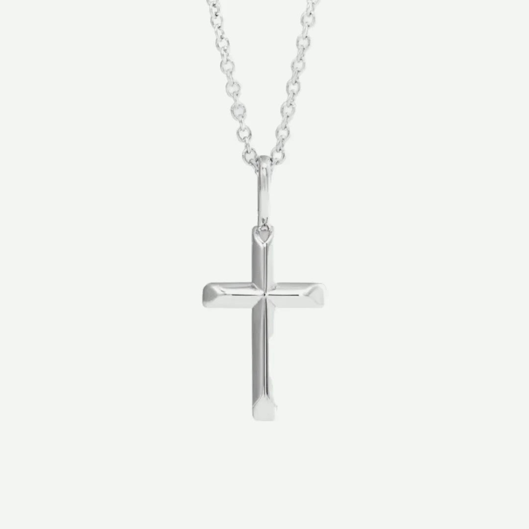 Front View of White Gold PINNACLE Christian Necklace For Women