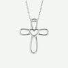 Front view of white gold UNCONDITIONAL Christian necklace for women