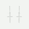 Front View Of White Gold UNIQUE Christian Earrings For Women