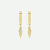 Front view of yellow gold Angel Wing Christian earrings from Glor-e – elegant jewelry symbolizing divine guidance and grace