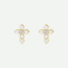 Front View of Yellow Gold DEVOTED Christian Earrings For Women