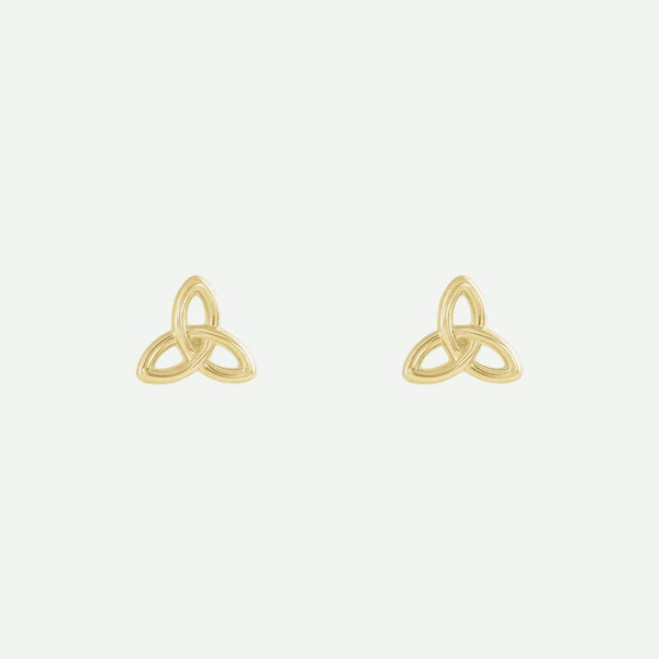 Front View Of Yellow Gold HARMONIE Christian Earrings For Women
