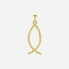 Yellow gold Ichthys Christian pendant for women – front view, faith-inspired necklace with fish symbol