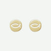 Front View of Yellow Gold ICHTUS Christian Earrings For Women