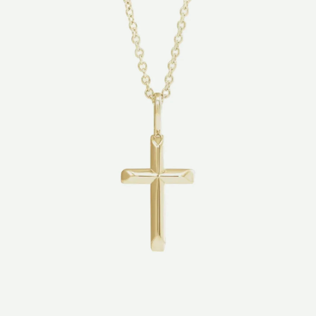 Front View of Yellow Gold PINNACLE Christian Necklace For Women