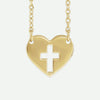 Front view of Yellow Gold PURE LOVE Christian Necklace 