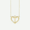 Front View of Yellow Gold TRUE LOVE Christian Necklace for Women