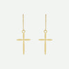 Front View Of Yellow Gold UNIQUE Christian Earrings For Women