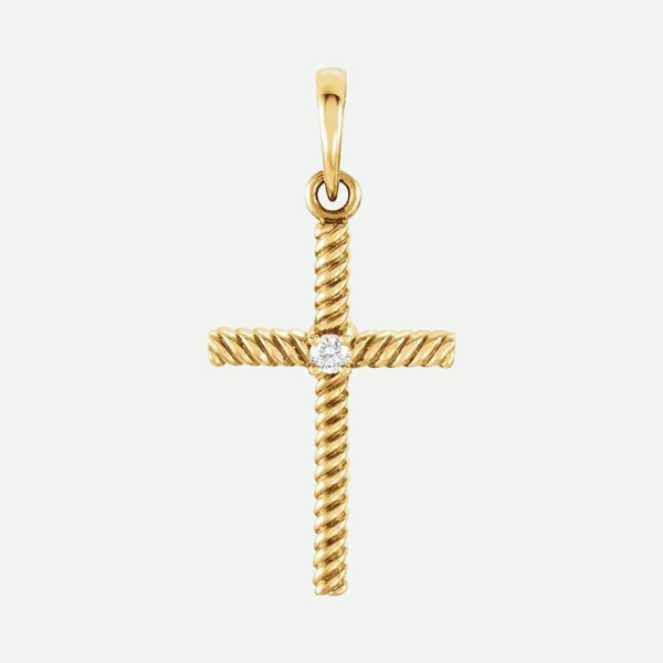 Front View of 1.7 mm Yellow Gold DÉLIVRÉE Christian Pendant For Women