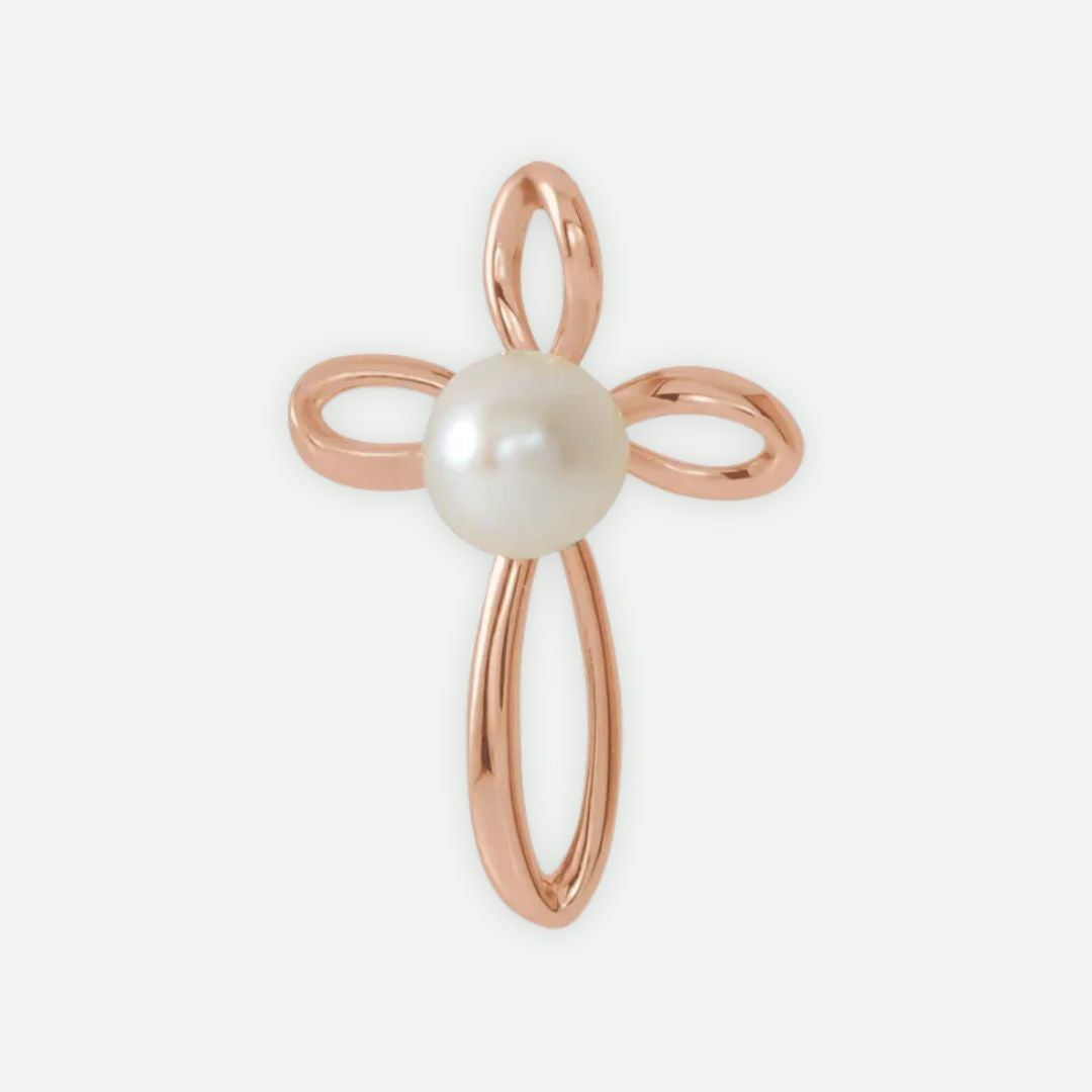Front View of Rose Gold DISCERNMENT Christian Pendant For Women