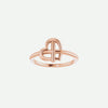 Front View of Rose Gold FAITH Christian Ring For Women