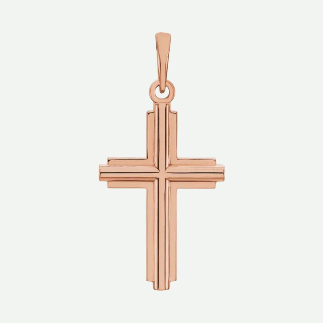 Front View of Rose Gold FUNDAMENTAL Unisex Christian Pendant