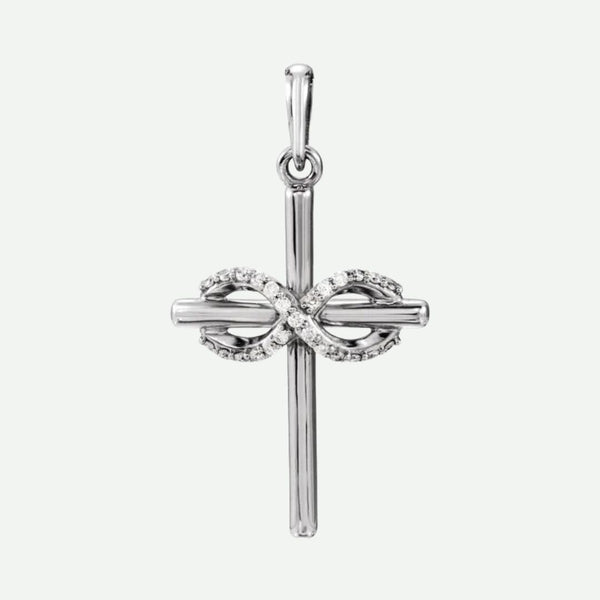 Front View of Sterling Silver ENDLESS LOVE Christian Pendant For Women