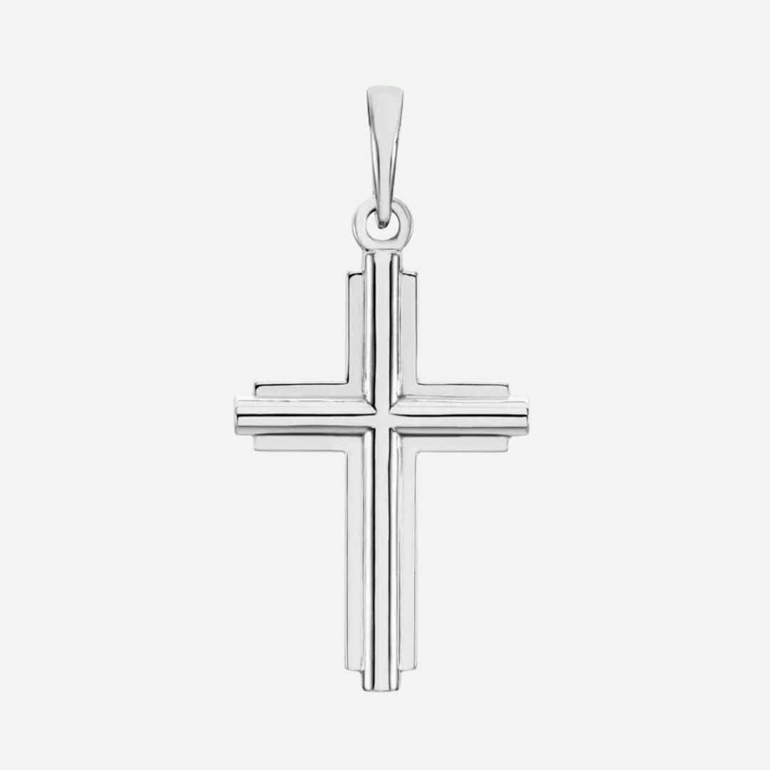 Front View of Sterling Silver FUNDAMENTAL Unisex Christian Pendant