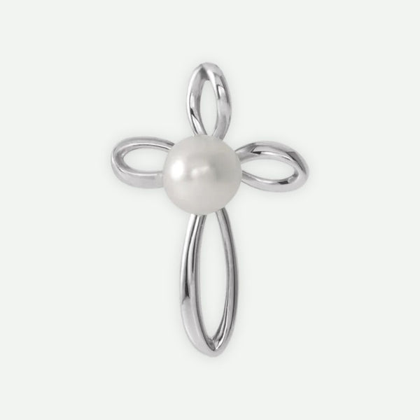 Front View of White Gold DISCERNMENT Christian Pendant For Women