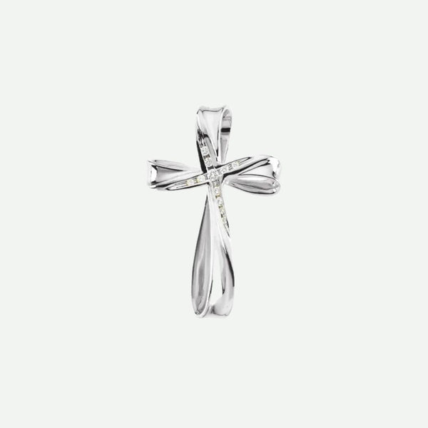 Front View of White Gold DÉVOUÉE Christian Pendant For Women