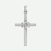 Front View of White Gold FAITHFUL Christian Pendant For Women 1.5