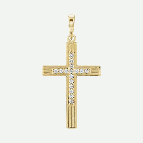 Front View of Yellow Gold CENTRÉE Unisex Christian Pendant