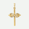 Front View of Yellow Gold ENDLESS LOVE Christian Pendant For Women