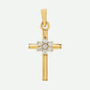 Front View of Yellow Gold FAITHFUL Christian Pendant For Women 1.3