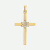 Front View of Yellow Gold FAITHFUL Christian Pendant For Women 1.5