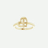 Front View of Yellow Gold FAITH Christian Ring For Women