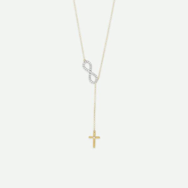 Front_View_of_Yellow_Gold_INFINITE_LOVE_Christian_Necklace_For_Women