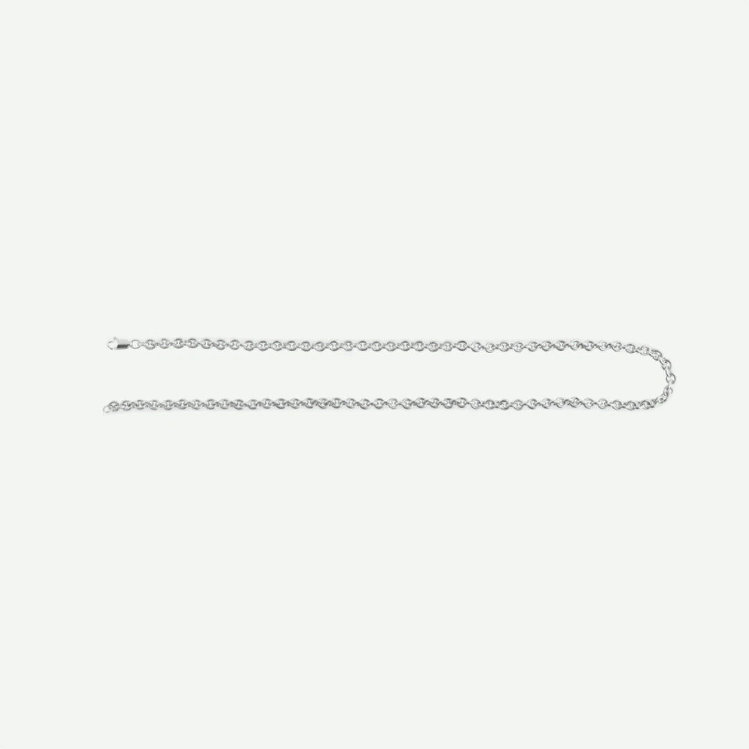 Full Side View of CABLE MAX Sterling Silver Chain For Women