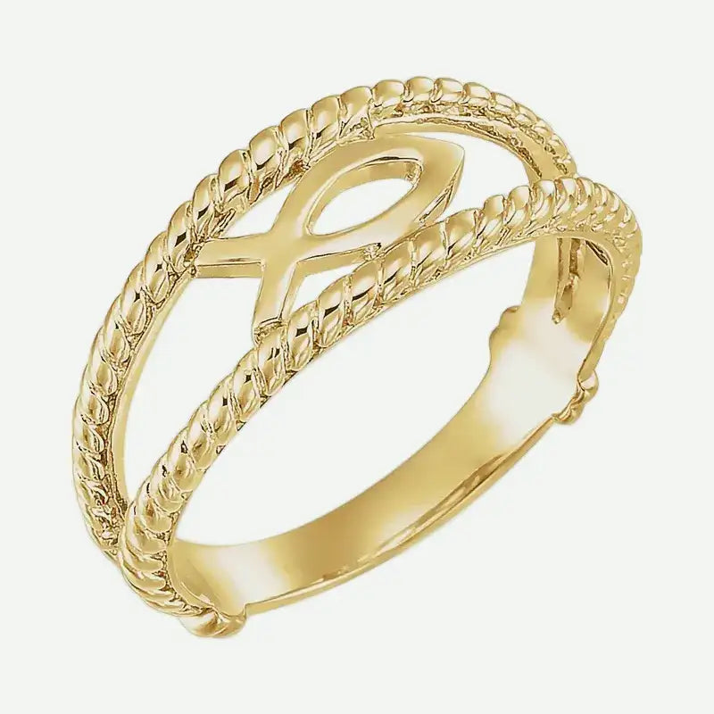 ICHTHUS Christian RING WOMEN 14K Yellow Gold