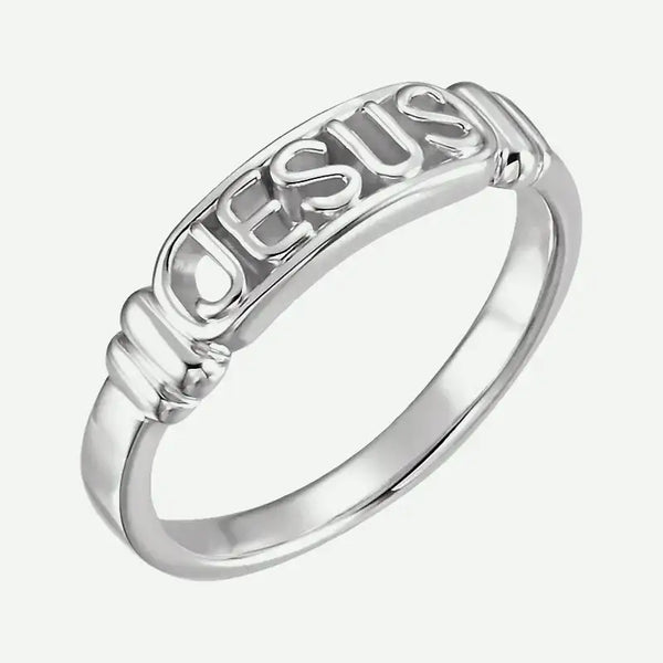 IN THE NAME OF JESUS Purity Ring Women 14K White Gold
