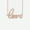 Front View of Rose Gold LOVE Christian Necklace For Women
