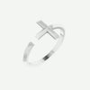 Left Oblique View of Sterling Silver Gold PINNACLE Christian Ring For Women