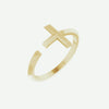 Left Oblique View of Yellow Gold PINNACLE Christian Ring For Women