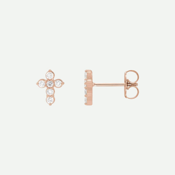 Mixed View of Rose Gold DEVOTED Christian Earrings For Women