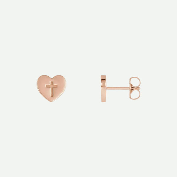 Mixed View of Rose Gold FOI Christian Earrings For Women