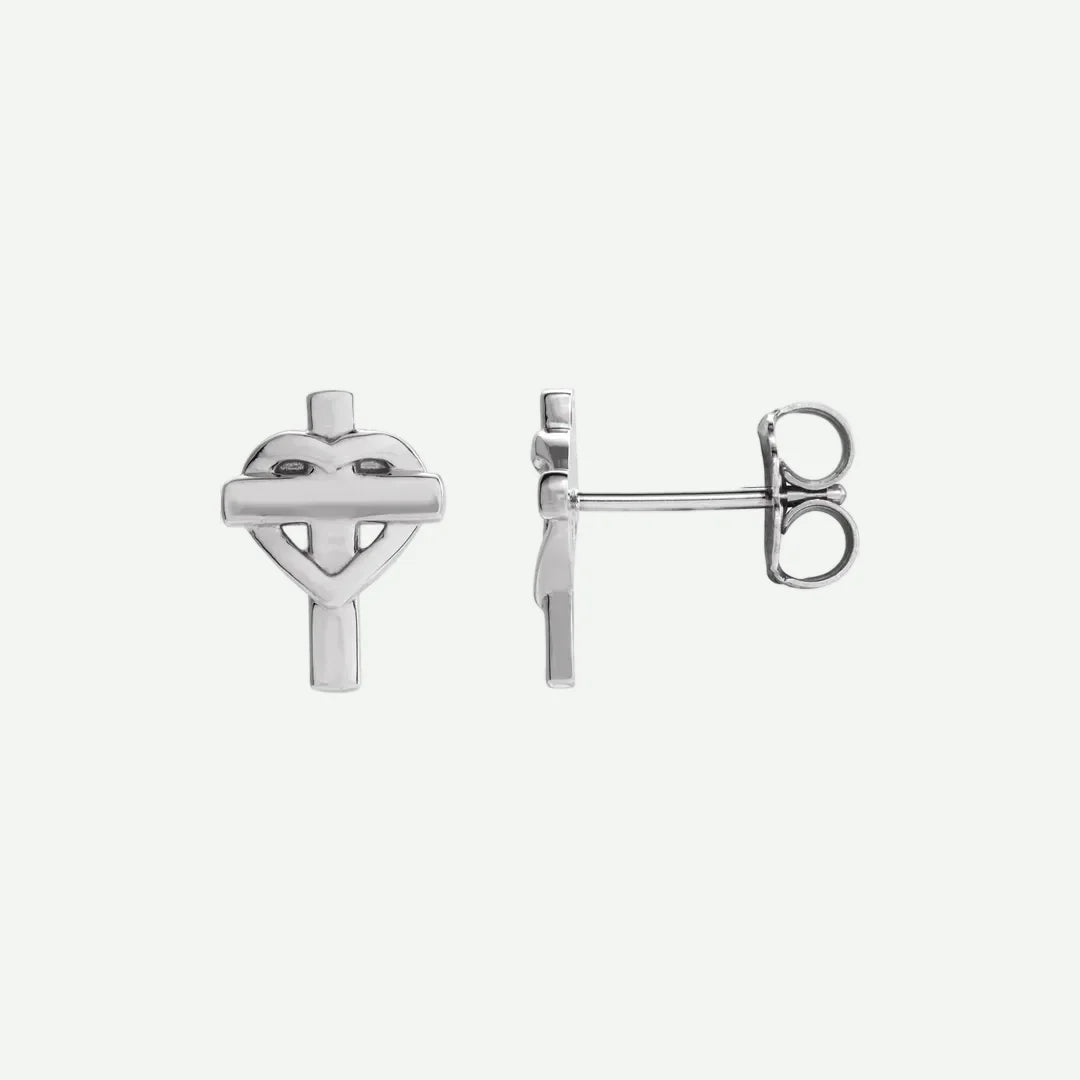 Mixed view of sterling silver FAITH Christian Earrings For Women