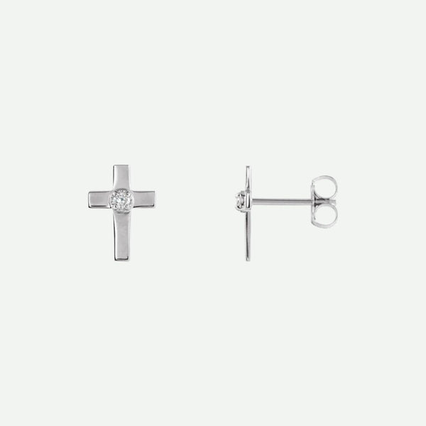 Mixed View Of White Gold CENTRÉE Christian Earrings For Women