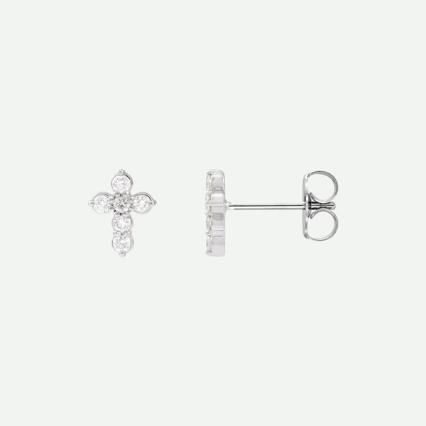 Mixed View of White Gold DEVOTED Christian Earrings For Women